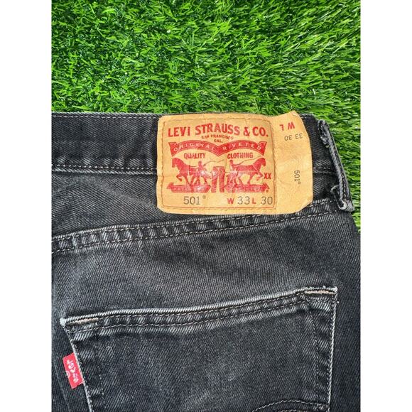 Vintage Levi's 501 Jeans Mens (Tag 33x30) Black Button Fly Straight Leg - Picture 13 of 13
